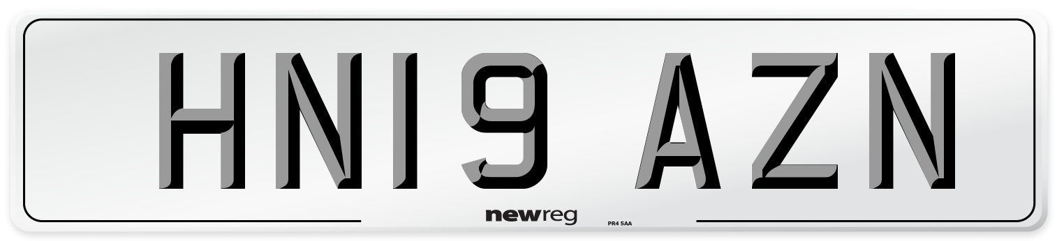 HN19 AZN Number Plate from New Reg